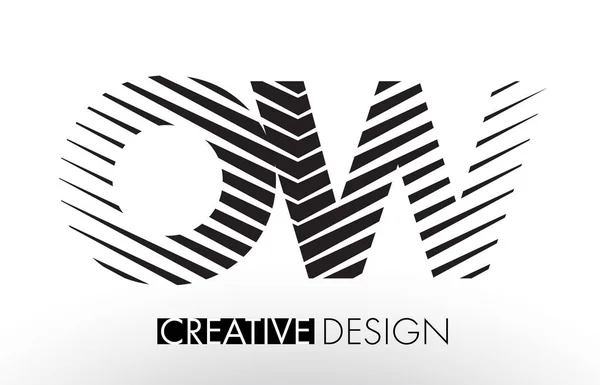 Ow O W 行字母设计与创意优雅斑马 — 图库矢量图片