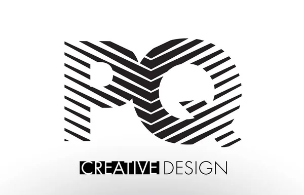 PQ P Q Lines Letter Design com Zebra elegante criativo — Vetor de Stock