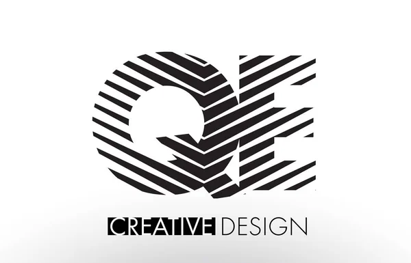 QE Q E Lines Дизайн літер з Creative Elegant Zebra — стоковий вектор