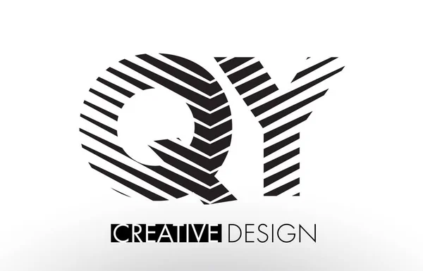 QY Q Y Лінії Дизайн літер з Creative Elegant Zebra — стоковий вектор