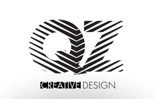 QZ Q Z linią Design list z Creative elegancki Zebra — Wektor stockowy