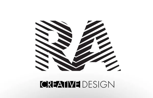 RA R Q Lines Letter Design con Creative Elegant Zebra — Vettoriale Stock