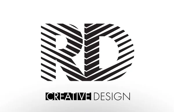 RD R D Лінії Літерний дизайн з Creative Elegant Zebra — стоковий вектор