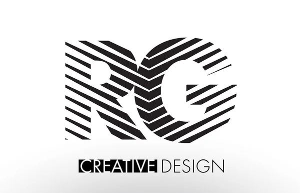 RG R G Lines Lettre design avec créatif élégant Zebra — Image vectorielle