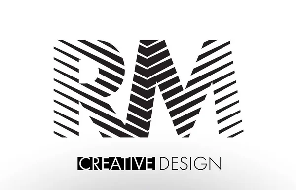 RM R M Lines Дизайн літер з Creative Elegant Zebra — стоковий вектор