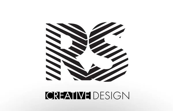 RS R S Lines Lettre Design avec Creative Elégant Zebra — Image vectorielle