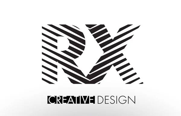 RX R X Lines Diseño de Letras con Cebra Creativa Elegante — Vector de stock