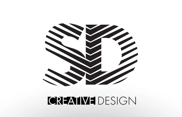 SD S D Лінії Дизайн літер з Creative Elegant Zebra — стоковий вектор