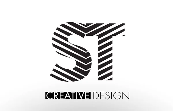 ST S T Lines Diseño de Letras con Cebra Elegante Creativa — Vector de stock