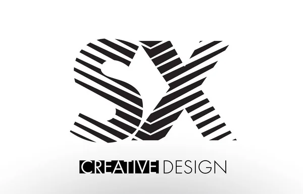 SX S X linie list Design z Creative elegancki Zebra — Wektor stockowy