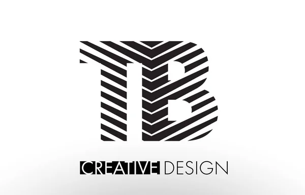 TB T B Linee Lettera Design con creativo elegante Zebra — Vettoriale Stock