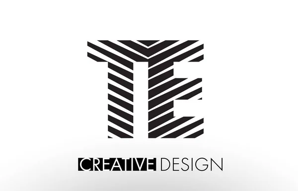 TE T E Lines Diseño de Letras con Cebra Creativa Elegante — Vector de stock
