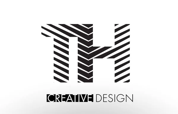 Th t h lines Letter Design mit kreativen eleganten Zebra — Stockvektor