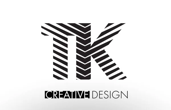 TK T K Lines Diseño de Letras con Cebra Creativa Elegante — Vector de stock