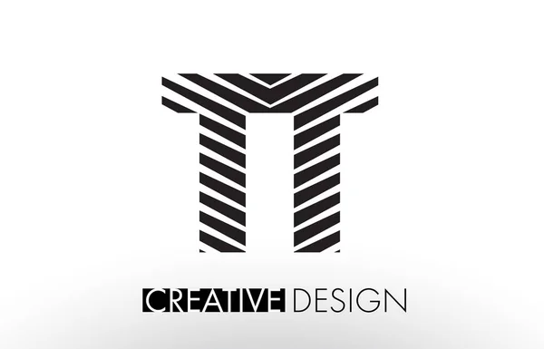 TT T Lines Lettera Design con creativo elegante Zebra — Vettoriale Stock