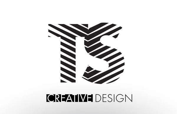 TS T S Lines Letter Design with Creative Elegant Zebra — Stock Vector
