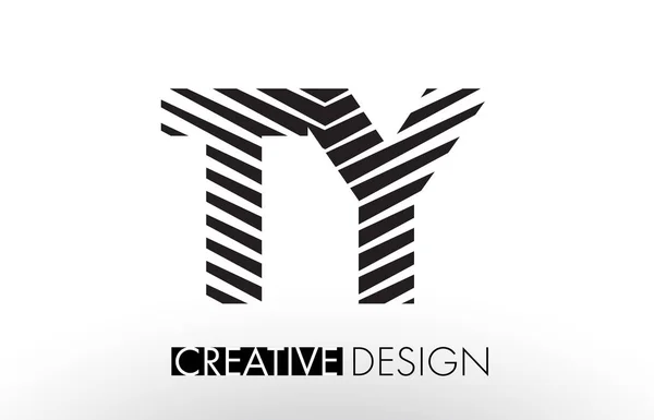 TY T Y Lines Lettera Design con creativo elegante Zebra — Vettoriale Stock