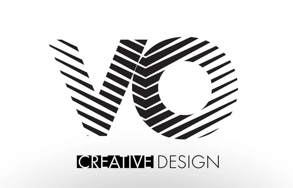 VO V O Lines Letter Design com Zebra Elegante Criativa — Vetor de Stock