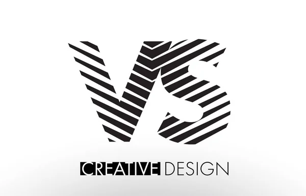 VS V de ontwerp van de brief van de lijnen van de S met creatieve elegante Zebra — Stockvector