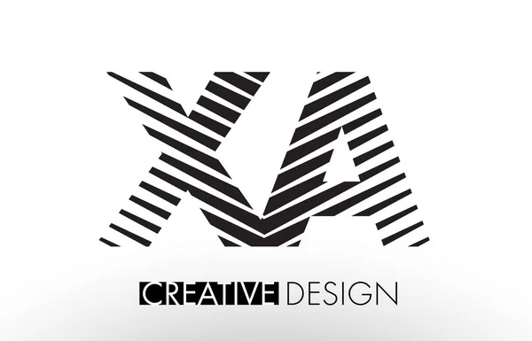 Xa x a lines letter design mit kreativem elegantem Zebra — Stockvektor