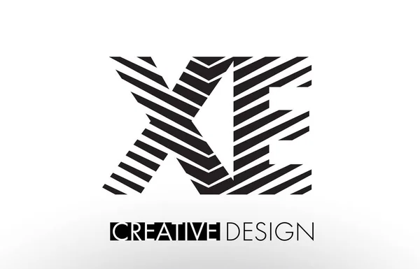 XE X E Lines Дизайн літер з Creative Elegant Zebra — стоковий вектор