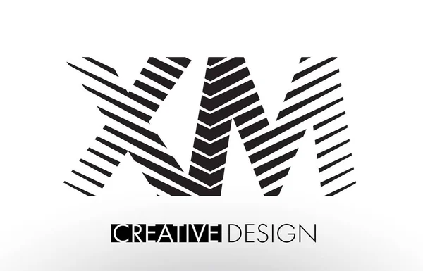 XM X M lijnen brief Design met creatieve elegante Zebra — Stockvector