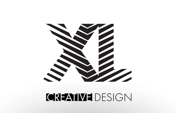 XL X L Linhas de design de letras com Zebra elegante criativo — Vetor de Stock