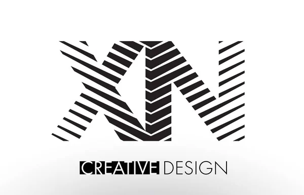 XN X N Lines Design de cartas com Zebra elegante criativa — Vetor de Stock