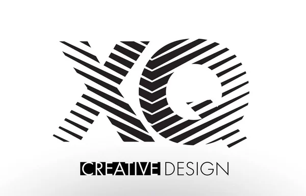 XQ X Q Lines Lettre Design avec Zèbre élégant créatif — Image vectorielle