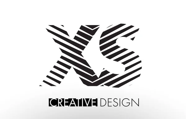 XS X S Lines Letter Design com Zebra elegante criativa — Vetor de Stock