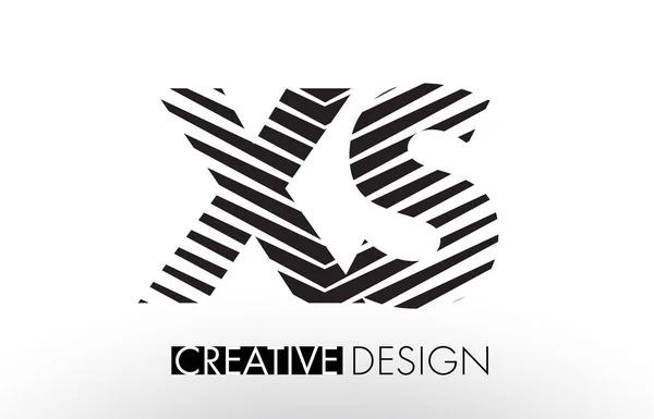 XS X S Linee Lettera Design con creativo elegante Zebra — Vettoriale Stock