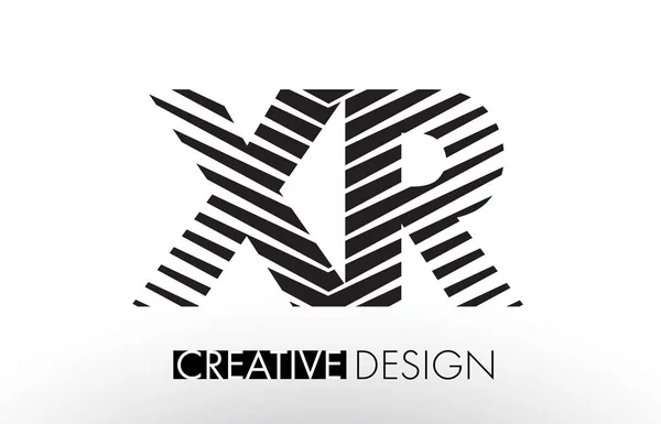 XR X R Лінії Літери Літери Дизайн з Creative Elegant Zebra — стоковий вектор