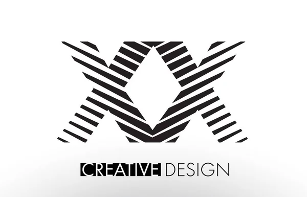 XX X X lijnen brief Design met creatieve elegante Zebra — Stockvector