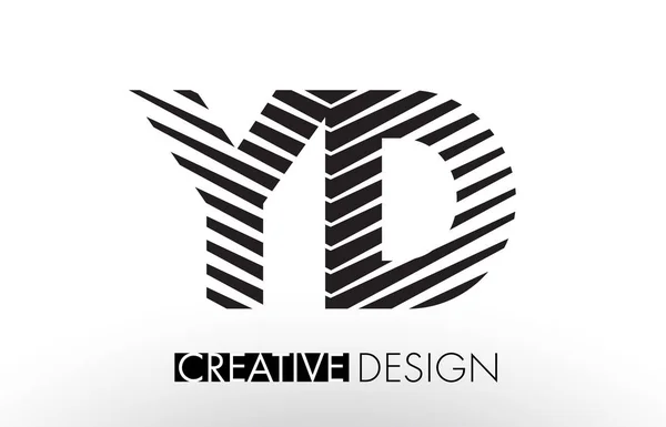 YD Y D Lines Lettre Design avec Zèbre élégant créatif — Image vectorielle