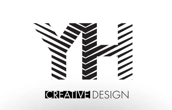 YH Y H Лінії Літери Дизайн літер з Creative Elegant Zebra — стоковий вектор