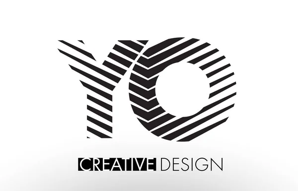 YO Y O Lines Letter Design com Zebra elegante criativo — Vetor de Stock