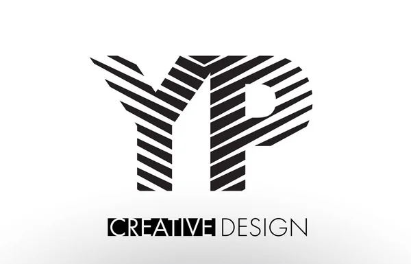 YP Y P Lines Letter Design com Zebra elegante criativo — Vetor de Stock