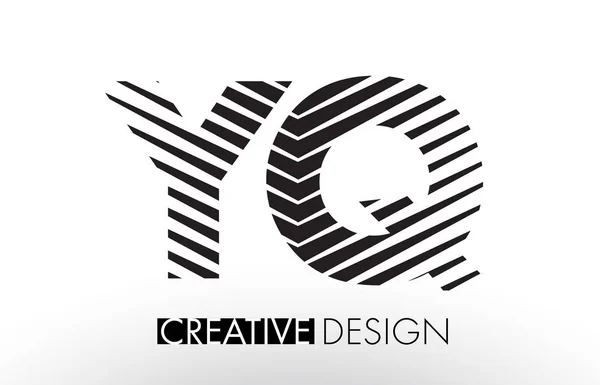 YQ Y Q Lines Letter Design com Zebra elegante criativo — Vetor de Stock