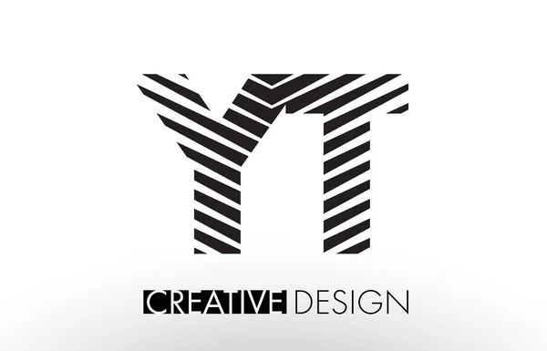 YT Y T Lines Letter Design with Creative Elegant Zebra — Stock Vector