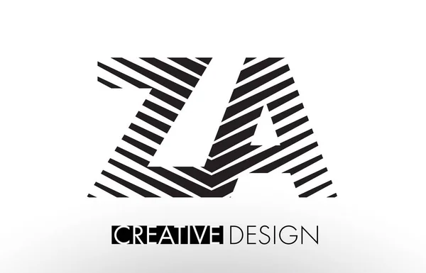 ZA Z A Lines Letter Design com Zebra elegante criativo — Vetor de Stock
