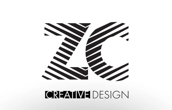 Zc Z C linie list Design z Creative elegancki Zebra — Wektor stockowy