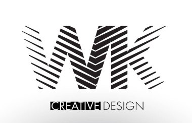 WK W K satırları mektup tasarımı yaratıcı zarif Zebra ile 