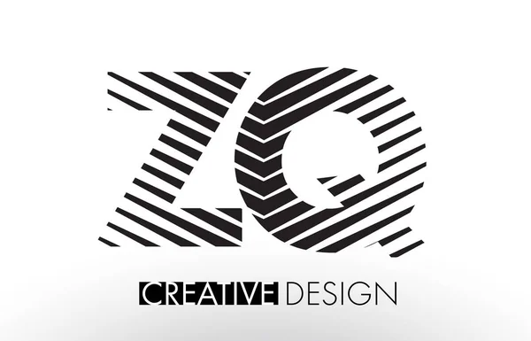 ZQ Z Q Lines Letter Design com Zebra elegante criativo — Vetor de Stock