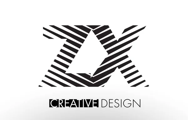 ZX Z X linjerna brev Design med kreativa eleganta Zebra — Stock vektor
