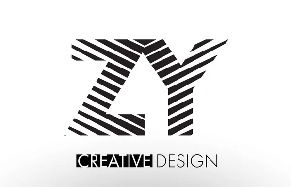 Zy Z linią Y list Design z Creative elegancki Zebra — Wektor stockowy