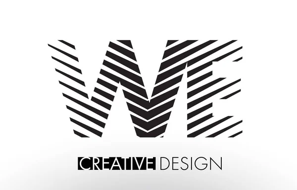 WE W E Lines Letter Design com Zebra elegante criativo — Vetor de Stock