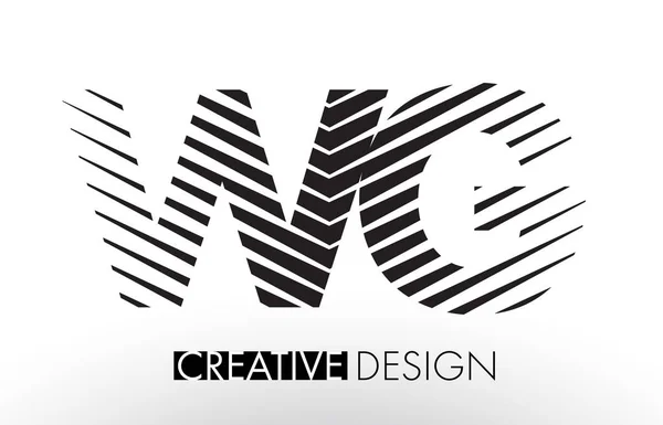 WG W G Lines Letter Design com Zebra elegante criativo — Vetor de Stock