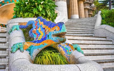 Park Guell Gaudi ünlü Lizzard