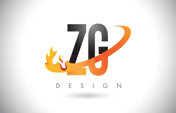 Логотип. д. Kalek Z G лист з вогнем вигадки дизайн і помаранчевий галочка. — стоковий вектор