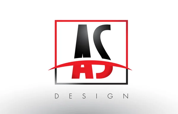 Als een S-Logo Letters met rood en zwart kleuren en Swoosh. — Stockvector